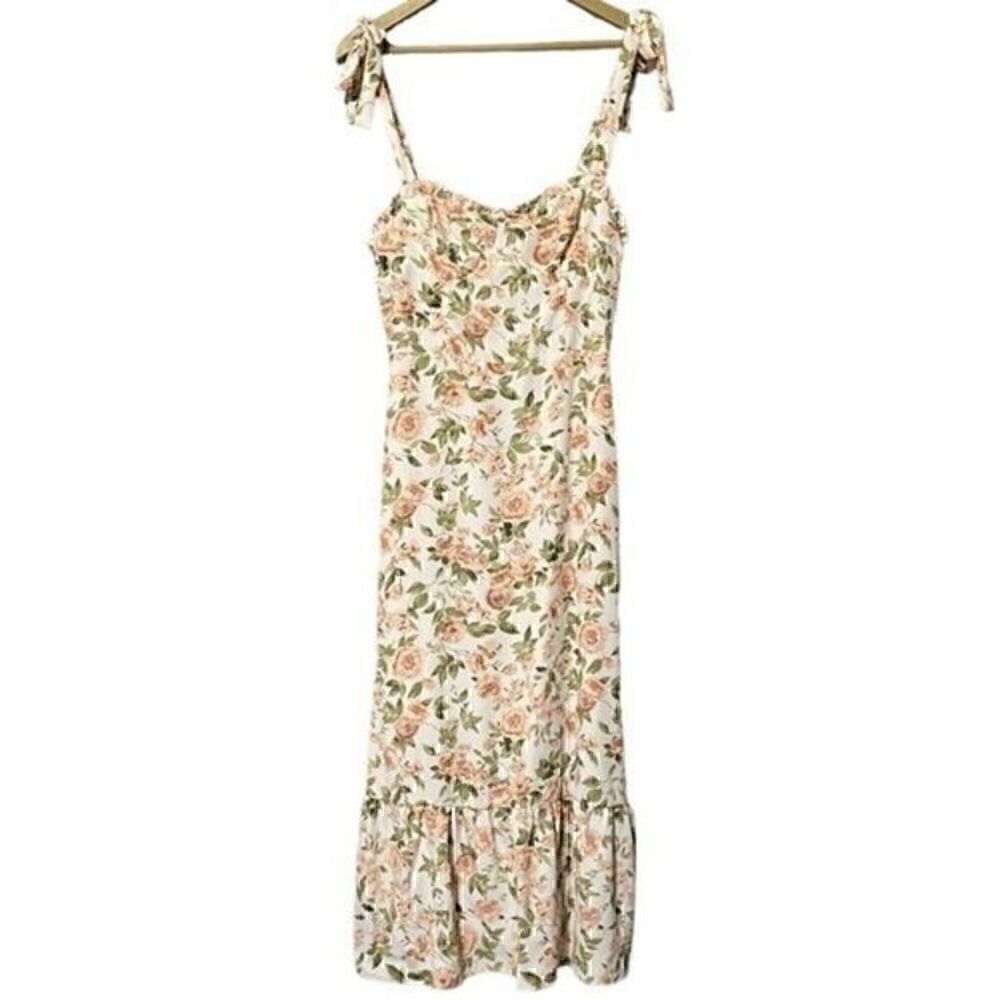 One Pretty Time (O.P.T) Women’s Dress Large Floral Midi Feminine Spring NWT​